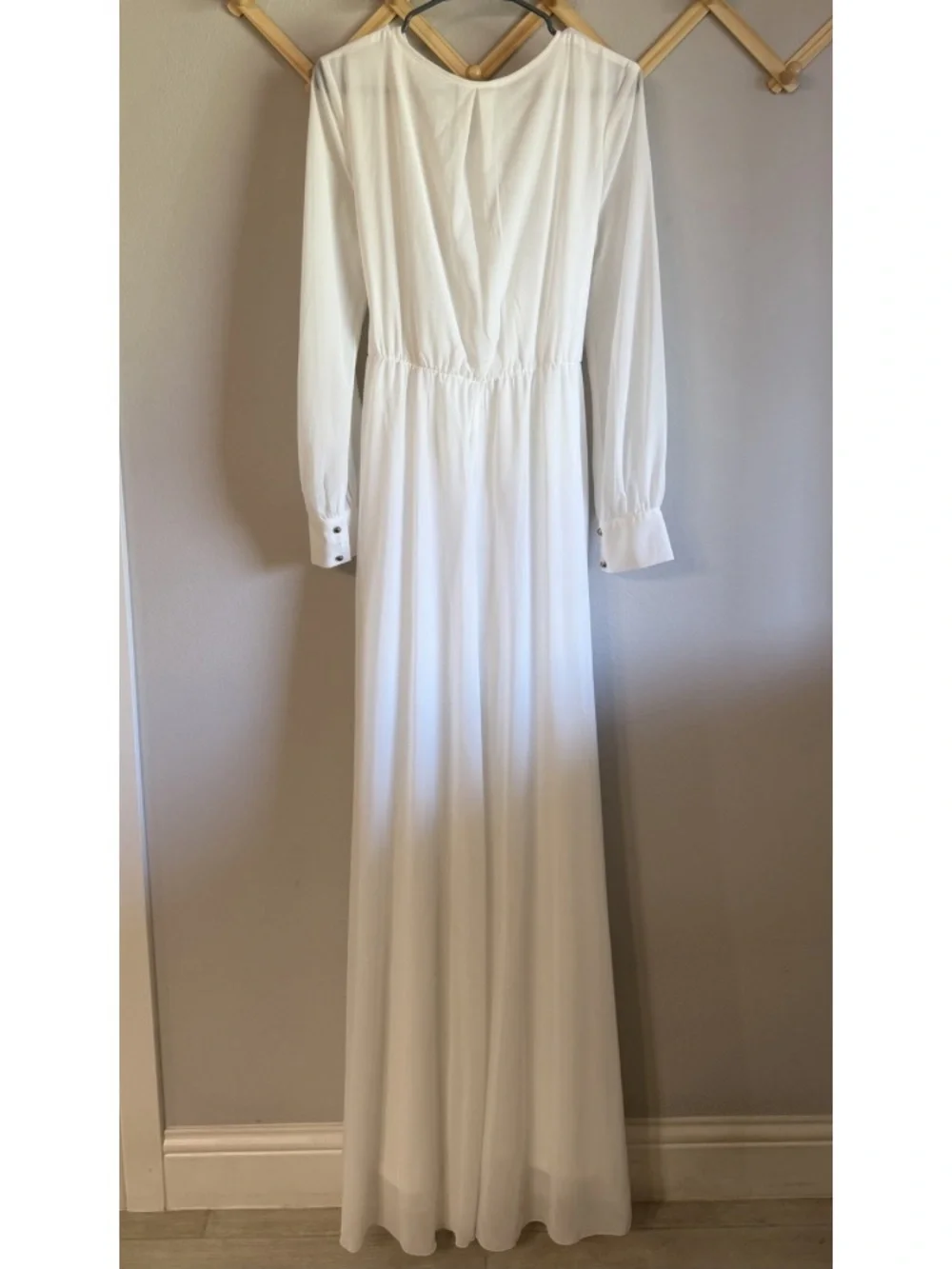 Baltic Born White Wrap Maxi Dress with Long Sleeves - Picture 2 of 5